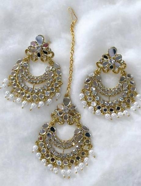 Alloy Gold-plated White Jewel Set
