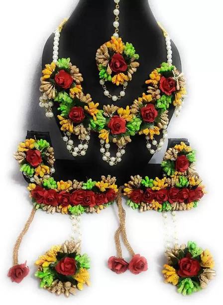 Paladiya Krafts Fabric, Paper Multicolor Jewellery Set