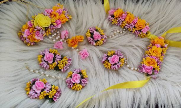 Paladiya Krafts Fabric, Paper Multicolor Jewellery Set