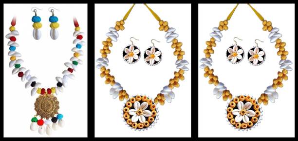 Sanj Fabric, Terracotta, Paper Multicolor, Multicolor Jewellery Set