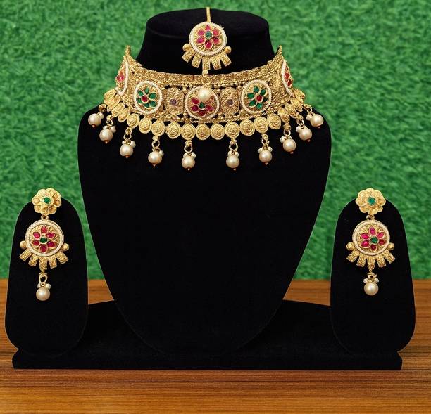 Tanishvi Brass Brass, Copper Multicolor Jewellery Set