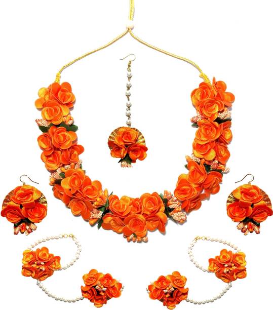 Pinoozclub Paper Orange Jewellery Set