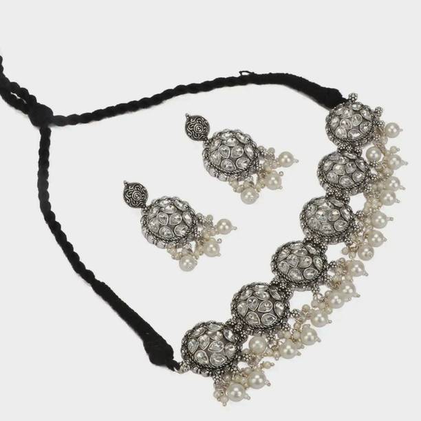 ICONIC DEEVA Alloy Silver Jewellery Set