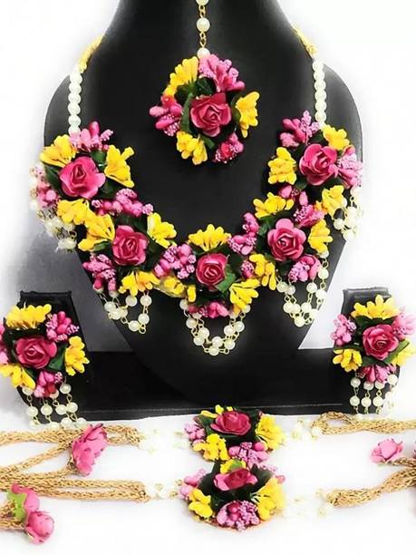 Paladiya Krafts Fabric, Paper Multicolor Jewellery Set