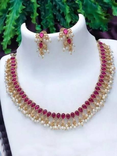 KEYMAX Copper Gold-plated Gold Jewellery Set