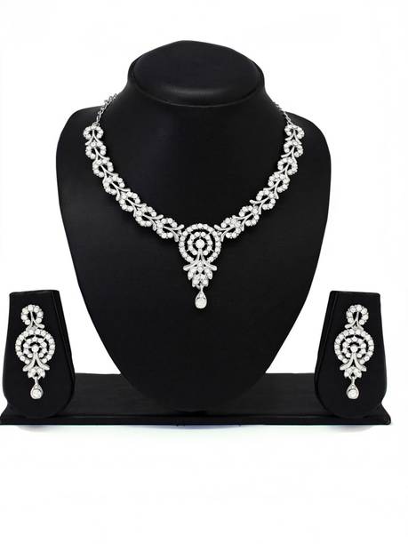 Alloy Rhodium White Jewel Set