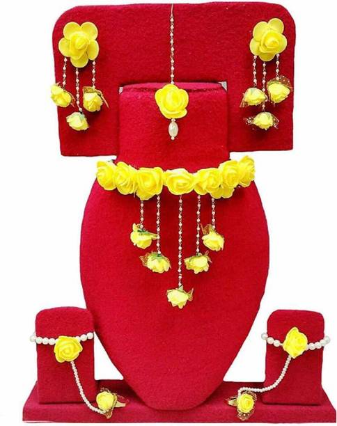 kripalu Paper Yellow, White Jewellery Set