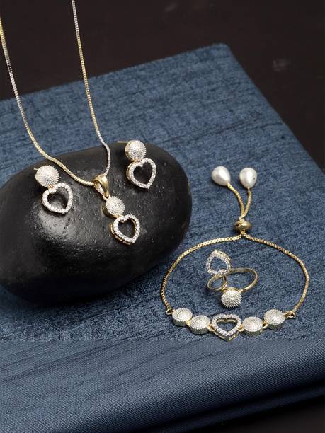 ZENEME Alloy Gold-plated Multicolor Jewel Set
