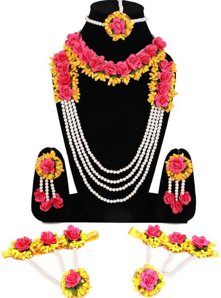 Alampata Fabric Pink Jewellery Set