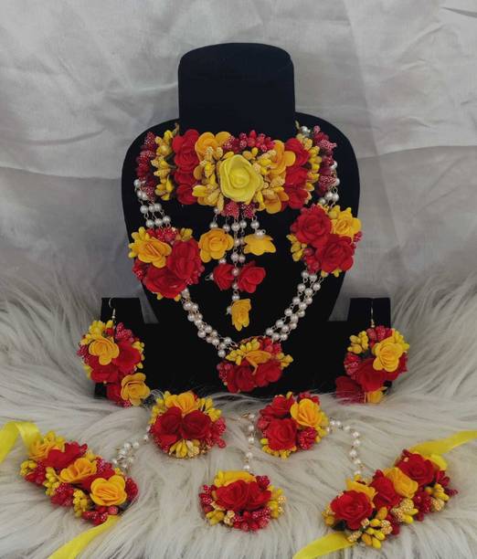 Paladiya Krafts Fabric, Paper Multicolor Jewellery Set