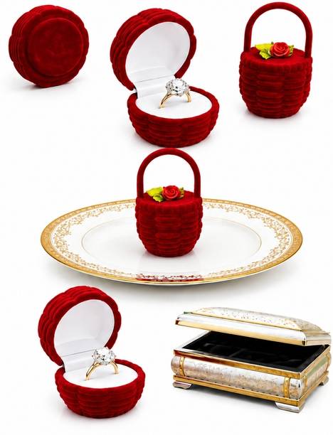 AGSY Red velvet ring box Jewelry Design Template