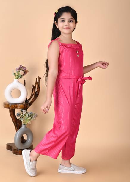 hallokidzz Striped Girls Jumpsuit