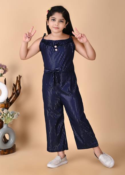 hallokidzz Striped Girls Jumpsuit