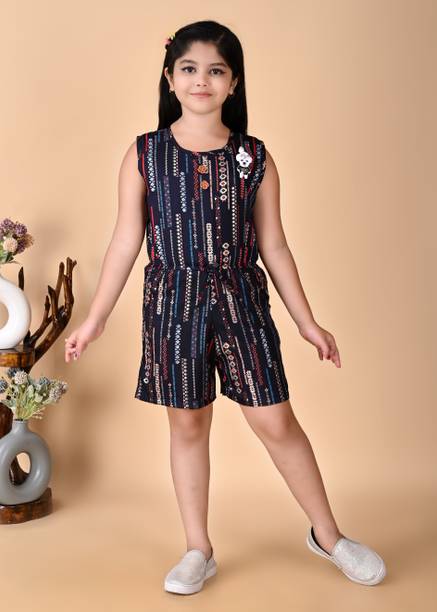 hallokidzz Printed Girls Jumpsuit