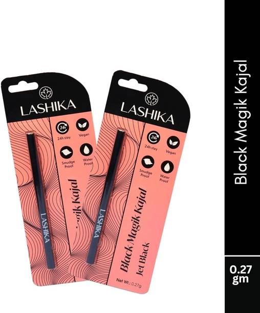 Lashika Black Magik Kajal | Long Lasting Upto 24 Hours | Sweat, Smudge & WaterProof