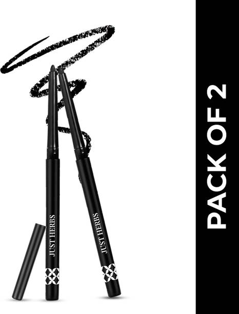 Just Herbs Long Wear 2 in 1 Herbal Deep Black Kajal | Pack of 2