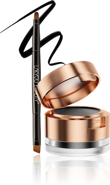 Lakyou Beauty 2in1 Gel Kajal & Eyeliner Cake | 24H Long-Lasting | Waterproof | Intense Black