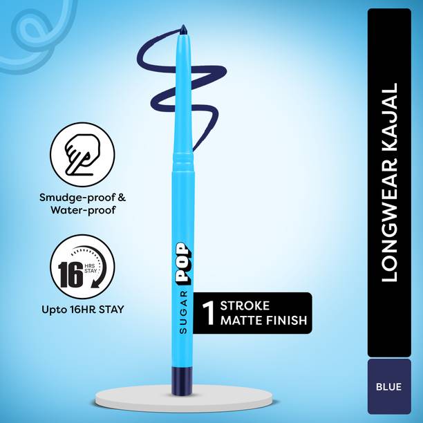 शुगर पॉप Longwear Kajal 02 Blue - Richly Pigmented | Sweat Proof | Lasts Up To 16HRS