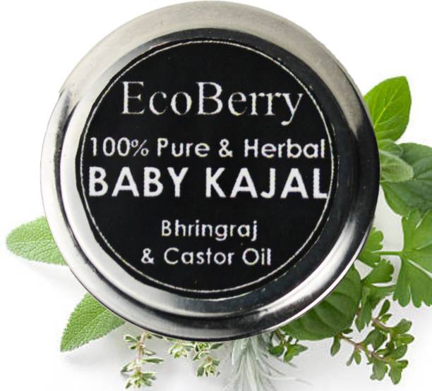 ecoberry Baby Kajal-100% Pure, Natural & Handmade, Bhringraj - Cleanses the eyes