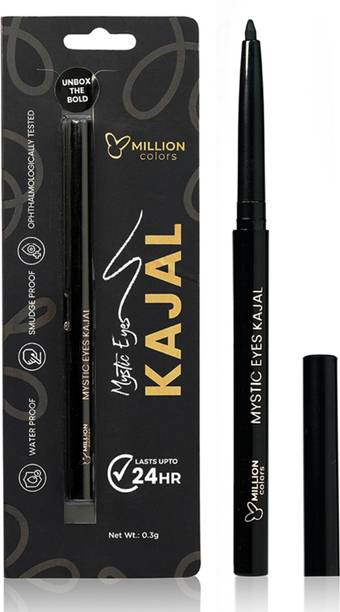 Million Colors Mystic Kajal | Infused with Chamomile, Castor and Aloevera Oil | Stays Upto 24Hr