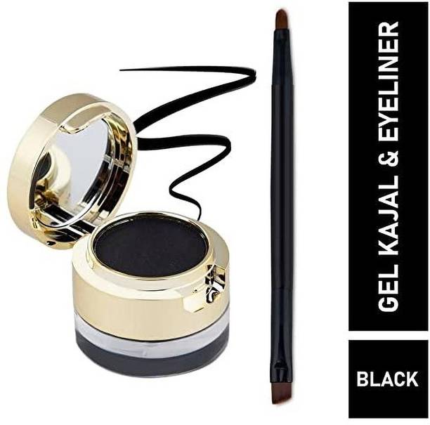NADJA ICONIC INTENSE JET BLACK SMOKEY+GEL KAJAL WITH BRUSH