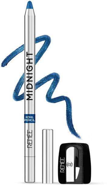 Renee Midnight Kohl Kajal Pencil - Waterproof Smudge proof Kajal With Sharpener