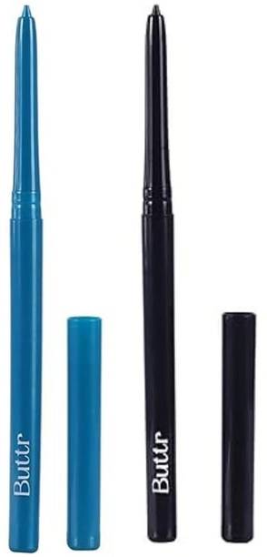 Buttr Teal Blue & Black Eyepencil Combo Pack of 2