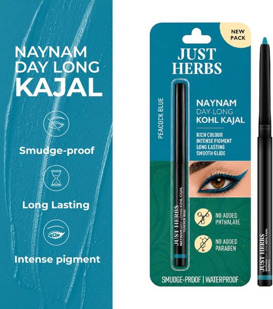 Just Herbs Naynam Day-Long Kohl Kajal| Smudge-Proof & Long-Lasting