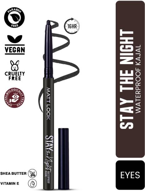 MATTLOOK Stay The Night Waterproof Kajal | 16 Hrs | Smudge Proof | Long Lasting Kajal