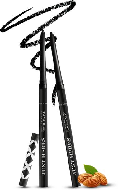 जस्ट हर्ब्स Long Wear 2 in 1 Herbal Deep Black Kajal | Pack of 2