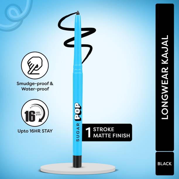 शुगर पॉप Longwear Kajal 01 - Richly Pigmented | Sweat Proof | Lasts Up To 16HRS