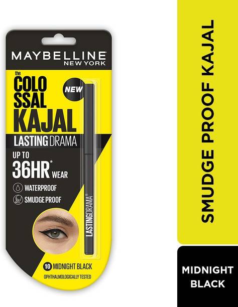 मयंकसो Colossal Lasting drama Kajal - 36H Wear, Waterproof Kajal - 10 Midnight Black