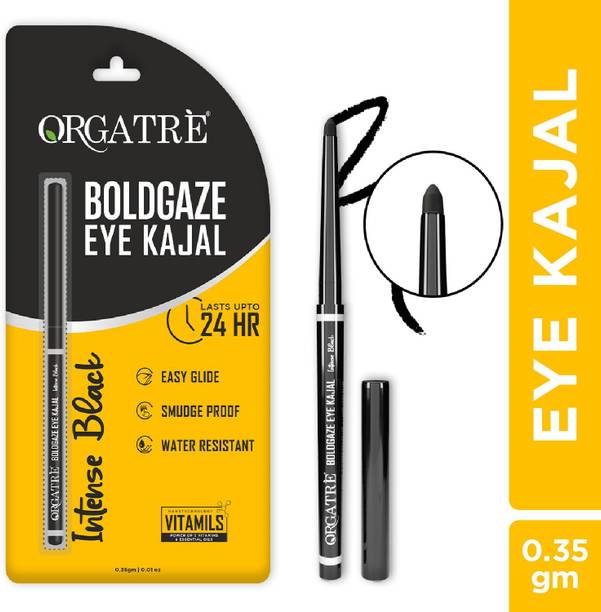 Orgatre Boldgaze Eye Kajal, 24 Hour Lasting, Easy Glide, Smudge Proof, Water Resistant