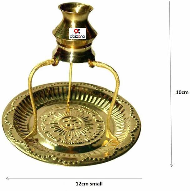 RUDRAKSH Pooja Plate Thali with Shivling Stand and Abhishek Lota Kalash Brass Kalash