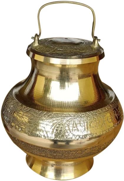 RanaCreation Ganga jal kalash in 3inch Or liquid container Brass Kalash