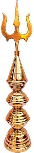 Vishal Murti Puja Bhandar Temple Shikhar Kalash 4 Step Top TRISHUL Symbol Pure Brass Kalash