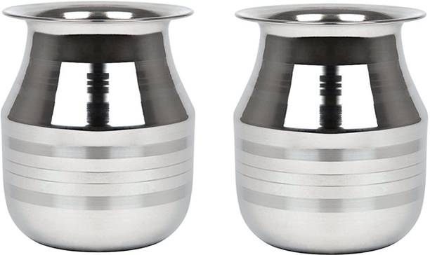 Chefkit Stainless Steel Heavy Lota/water pot/ Water Jug (2pcs) Stainless Steel Kalash