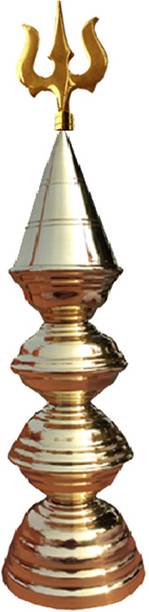 SHRIJIMATHURA Temple Kalash Pure Brass Orginal Vrindawani 4 Steps TTRIISHUL Symbol Brass Kalash
