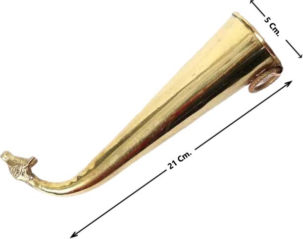 BHAKTI SHRINGAR Pure Brass Gaumukh Shringi || Gomukhi Abhishek Patra (5 cm, Pack of 1) Brass Kalash