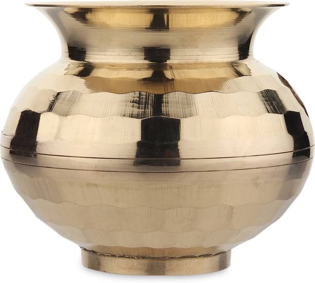 TORPPEZA Brass Diamond Cut 150ml Lota/Kalash for Puja home temple Brass Kalash