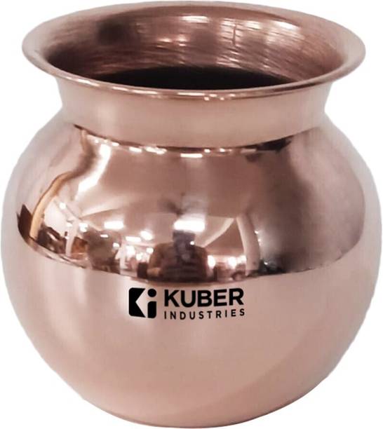 KUBER INDUSTRIES Copper Lota | Kalash for Puja 500 ml Copper Kalash