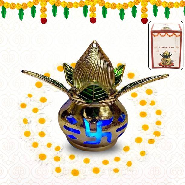 DeoDap LED Kalash for Pooja Mandir (Multi Color) Plastic Kalash