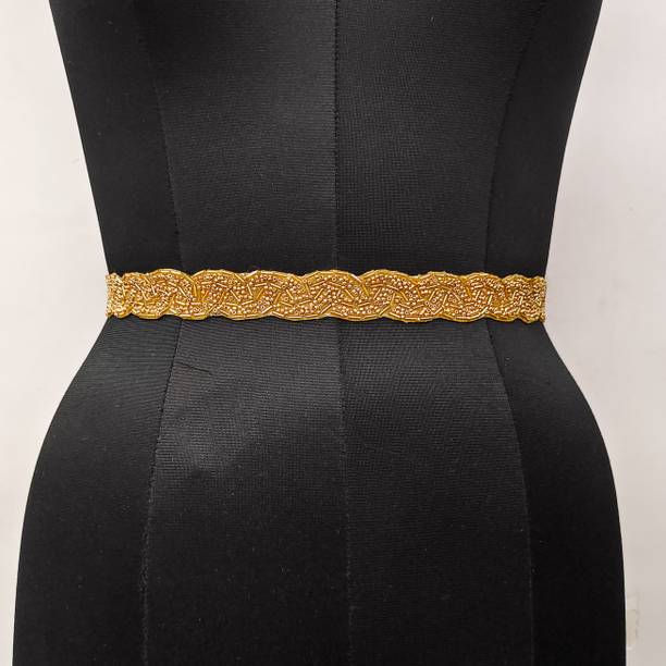 purala Women Evening, Party, Casual Gold Fabric Belt