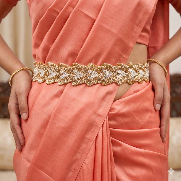 purala Women Evening, Party, Casual Gold Fabric Belt