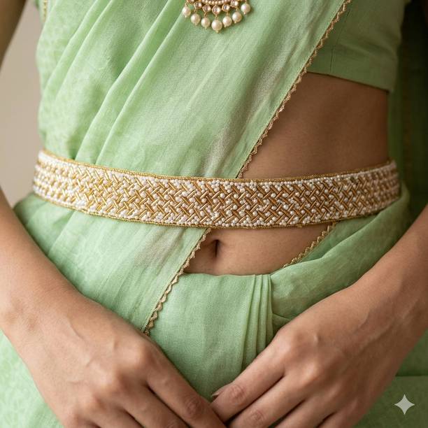 purala Women Evening, Party, Casual Gold Fabric Belt
