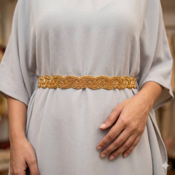 purala Women Evening, Party, Casual Gold Fabric Belt