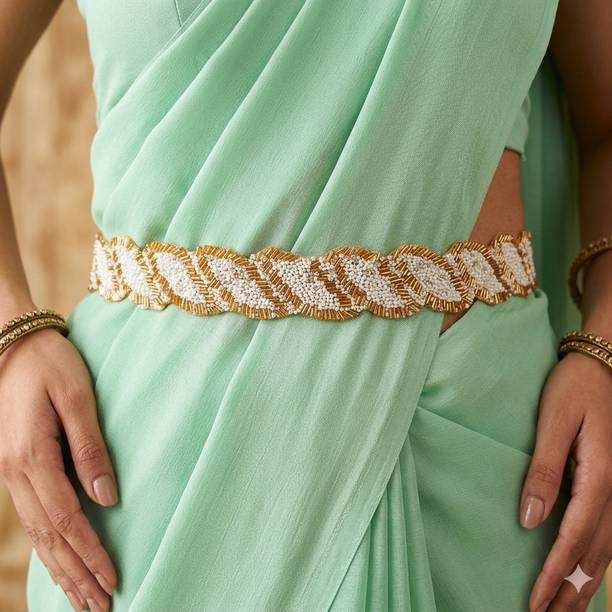 purala Women Evening, Party, Casual Gold Fabric Belt