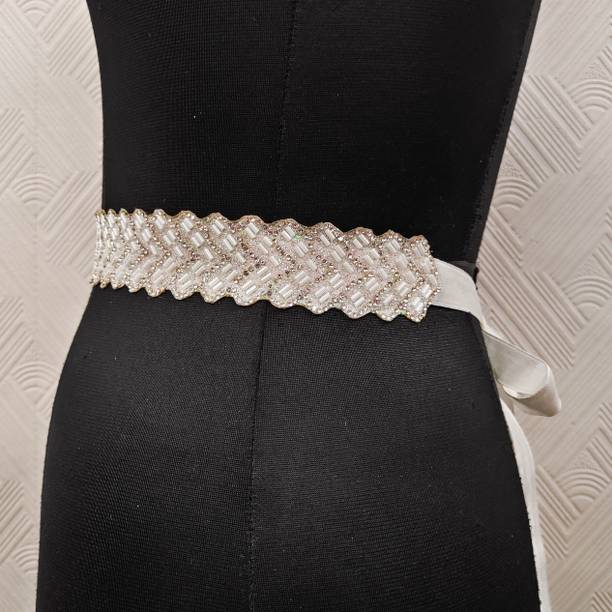 purala Women Casual White Fabric Belt