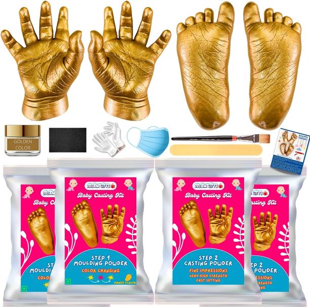 Dream Gifts Baby Hands & Feet 3D Casting Kit for Birthday, Baby Shower Gift (9 Items Kit) Keepsake