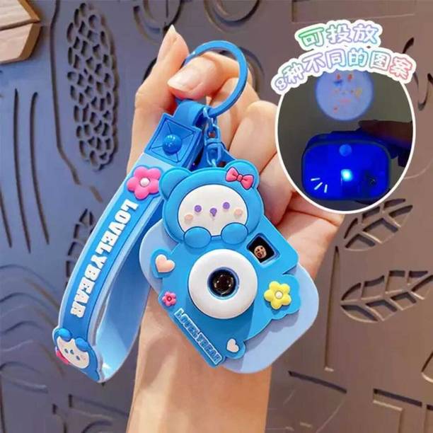 ZOQQI Hello Kitty Cartoon Projector Mini Camera Keychain Toy for Kids and Girls Key Chain